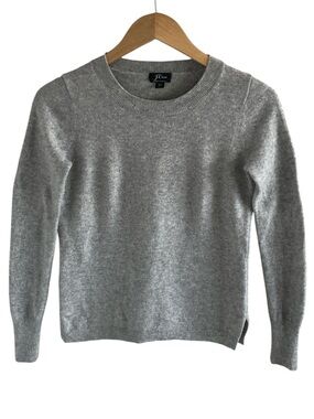 J.Crew 100% Cashmere Pullover Sweater Gray Crewneck XS Quiet Luxury Preppy
